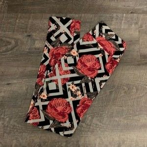 Lularoe Floral OS LEGGINGS EUC